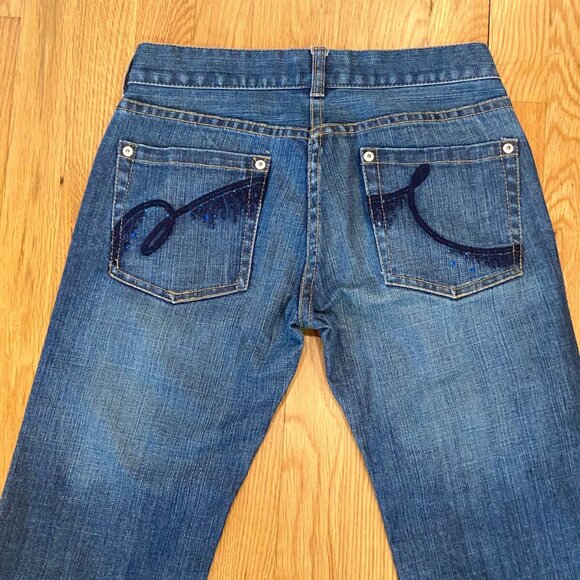 French Connection Womens Ladies Jeans Mid Rise Medium Wash Sparkle on Pocket 4/6 - Picture 2 of 5